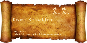 Kranz Krisztina névjegykártya